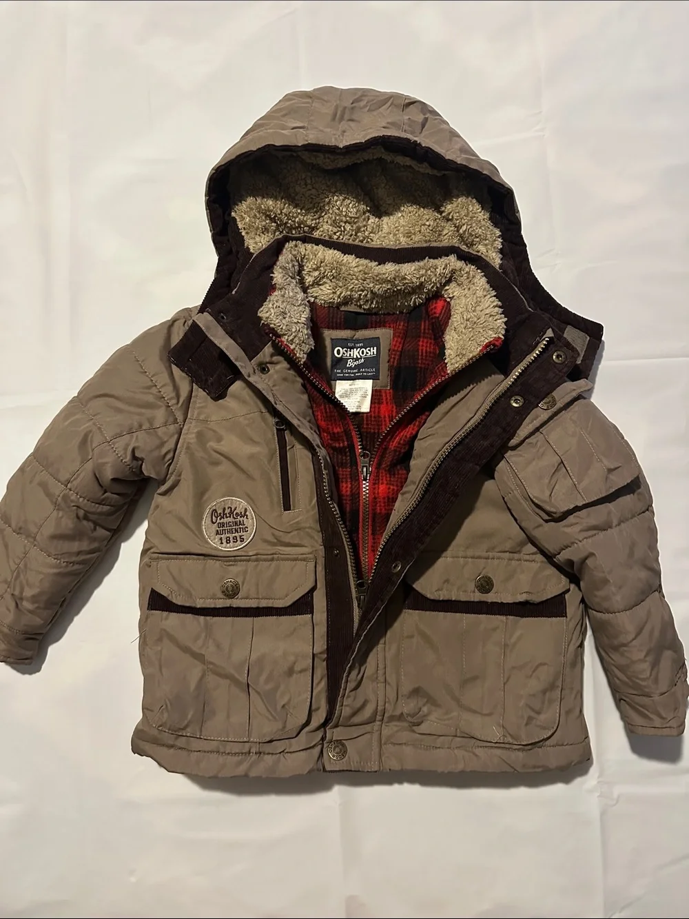 Kids clothes OshKosh B'gosh Brown Hooded Puffer Jacket for Kids